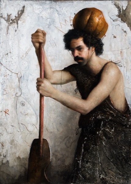 Aquel Que Rema Sin Mar, 2025, Oil on linen, by Raúl Campos