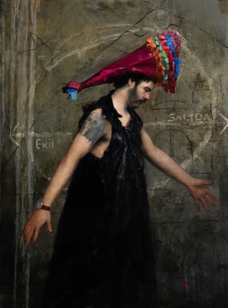 El Indeciso, 2025, Oil on wood, by Raúl Campos