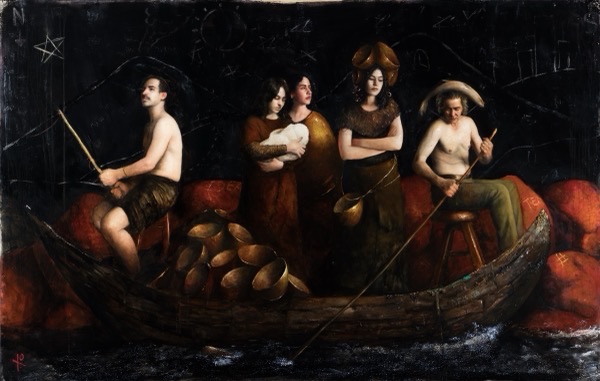 Los Mercaderes de Cobre, 2024, Oil on canvas, by Raúl Campos